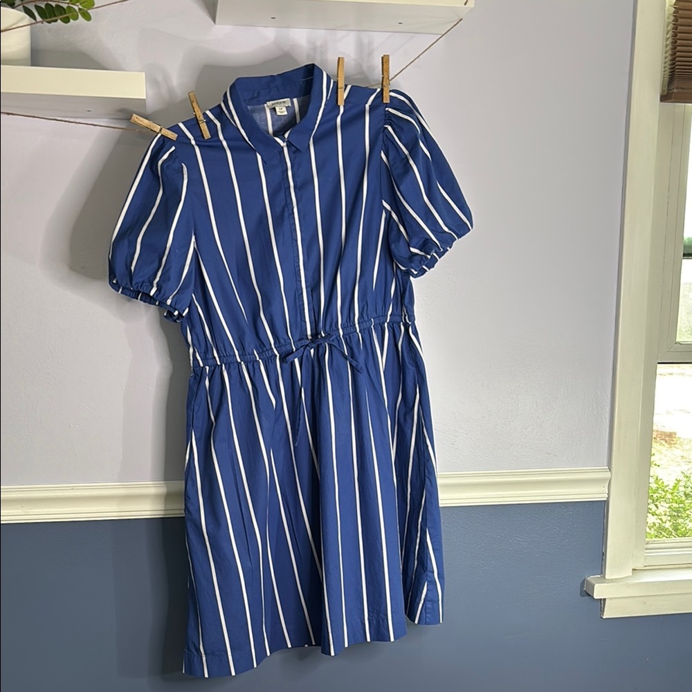 Women blue and white striped dress. Worn twice and each time it was wonderful.